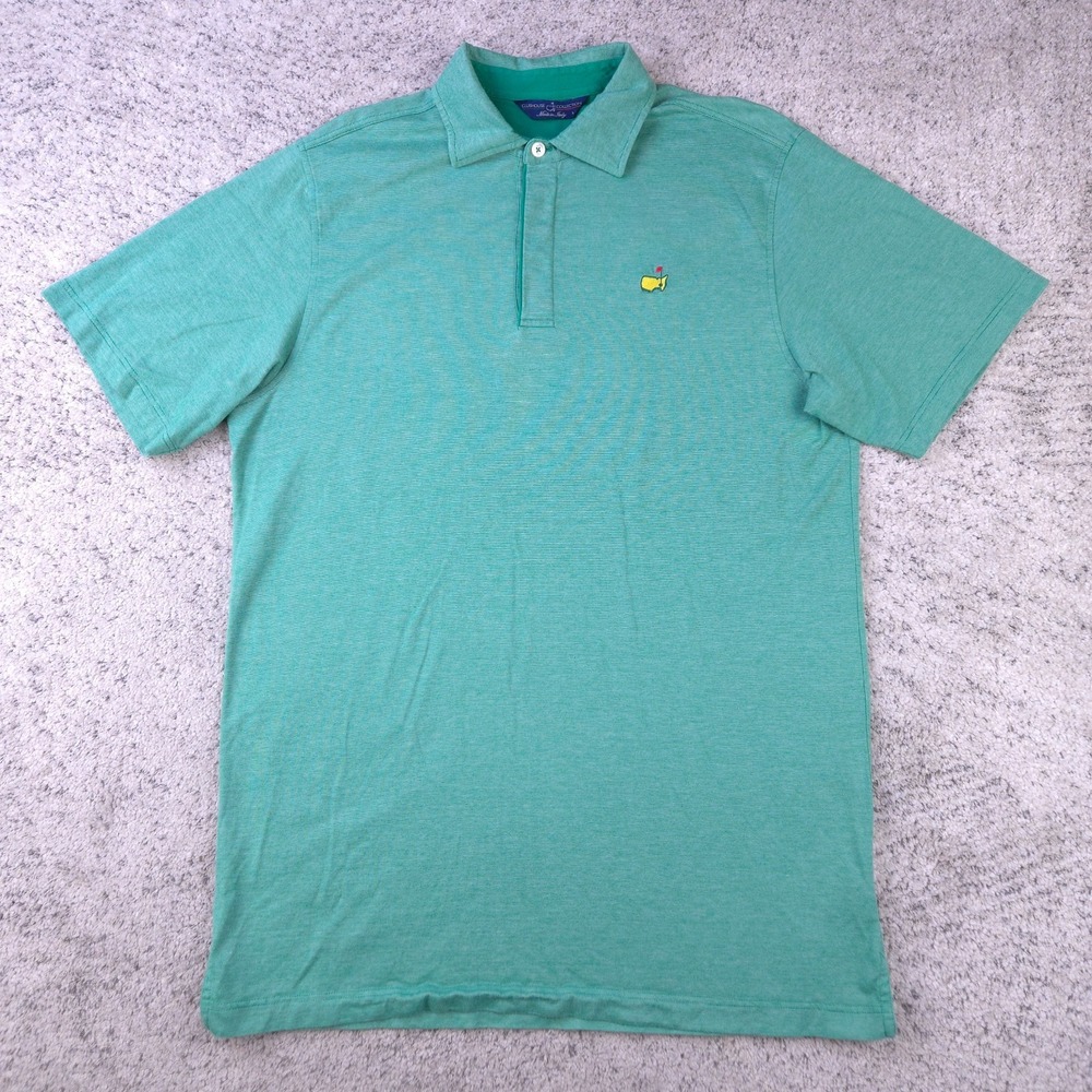 Masters Golf Polo Mens Large Clubhouse Collection Green Short Sleeve Italy Made
